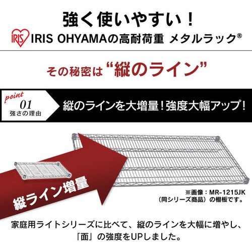 メタルラック 棚板 幅150cm MR-1560TK シルバー (ポール直径25mm