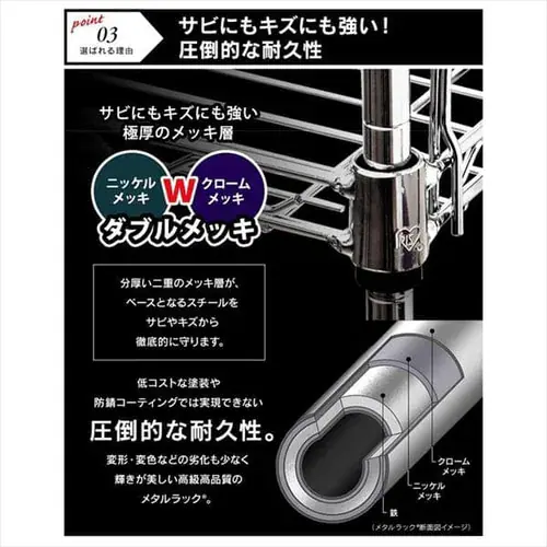 【訳あり】スチールラック 幅120cm メタルラック 5段 MR-1218JK シルバー (ポール直径25mm・棚板5枚)_12