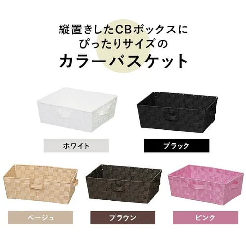 【単品・3個セット】【浅型】カラーバスケット CBK-38 全5色_3