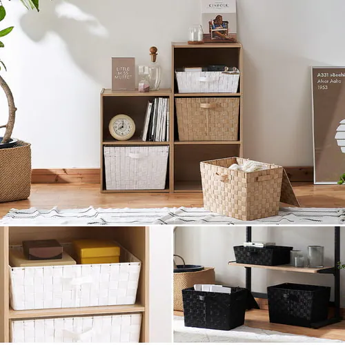 【単品・3個セット】【浅型】カラーバスケット CBK-38 全5色_4