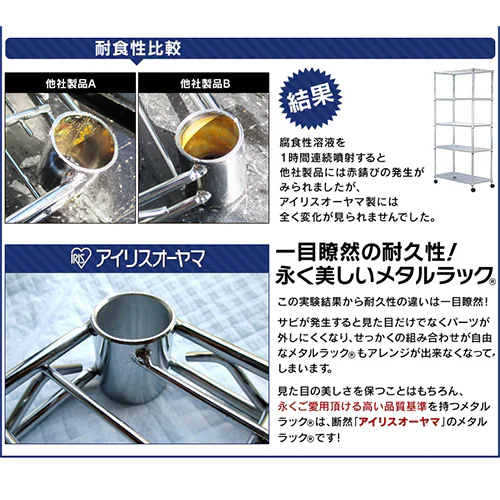 スチールラック 幅150cm メタルラック 4段 MR-1515DJ (ポール直径25mm・棚板4枚)_8