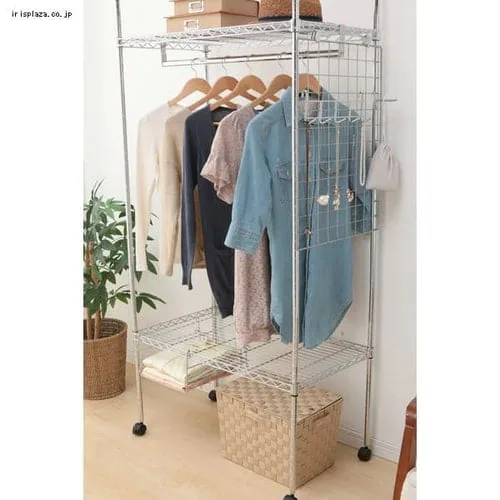 スチールラック 幅80cm メタルラック ミニ ワードローブ MTO-WR80 (ポール直径19mm・棚板3枚)_4