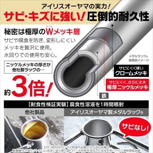 【訳あり】スチールラック ミニ 幅55cm メタルラック 5段 MTO-5518C (ポール直径19mm・棚板5枚)_11