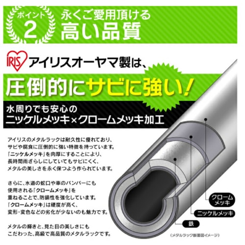 スチールラック ミニ 幅55cm メタルラック 突っ張りラック 5段 MTO