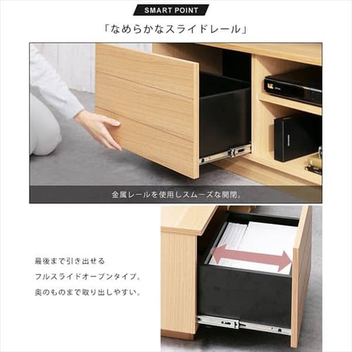 ボックステレビ台 150cm BTS-SD150U-WN ウォールナット K573668