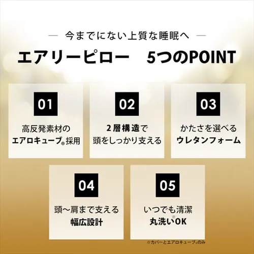 枕 高反発 ワイドタイプ エアリーピロー 丸洗い可 APHW-75 _4