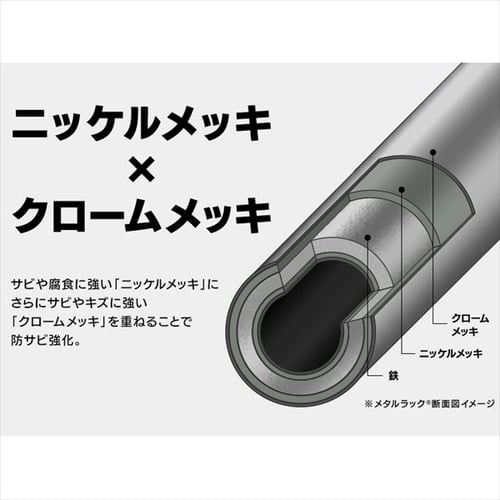 メタルラック ワードローブ 2段 幅180cm SEW2-1821BC シルバー (ポール