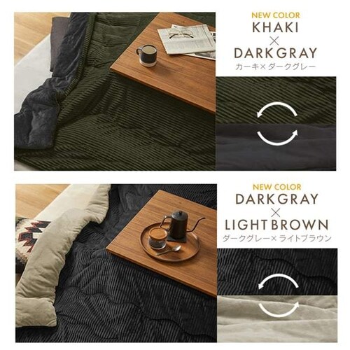 こたつ布団 正方形 190×190cm 吸湿発熱 手洗い可 KKBK-B1919 グレー