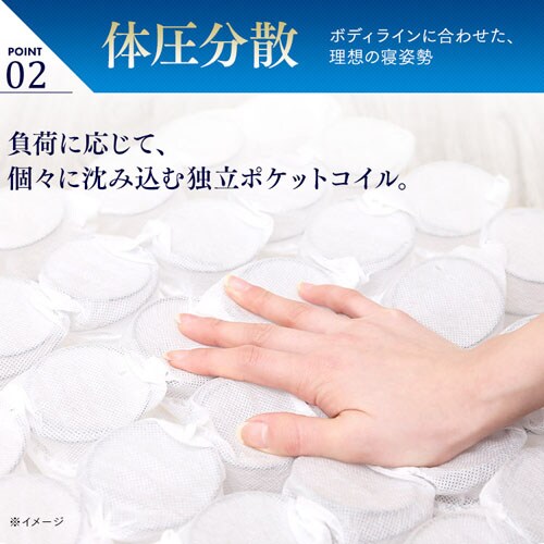マットレス ダブル ポケットコイル 硬め 厚さ21cm PMTS21H-D Sheep