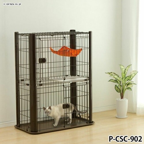 訳あり】カラースリムケージ 2段 P-CSC-902 ホワイト 猫用 P226119O
