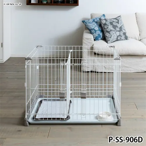 お掃除楽ちんサークル屋根セット 仕切り付き P-SS-906 グレーベージュ_3