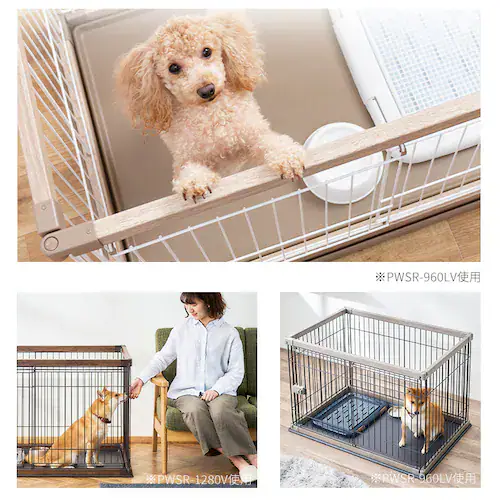 【完売品】ウッディサークル ロータイプ PWSR-1260L アッシュブラウン 犬用_5