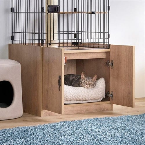 隠れ家キャットランドケージ スリム 3段 PKC-600 マットブラウン ハンモックつき 猫ケージ 隠れ家キャットランドケージ スリム 3段 PKC-600 マットブラウン