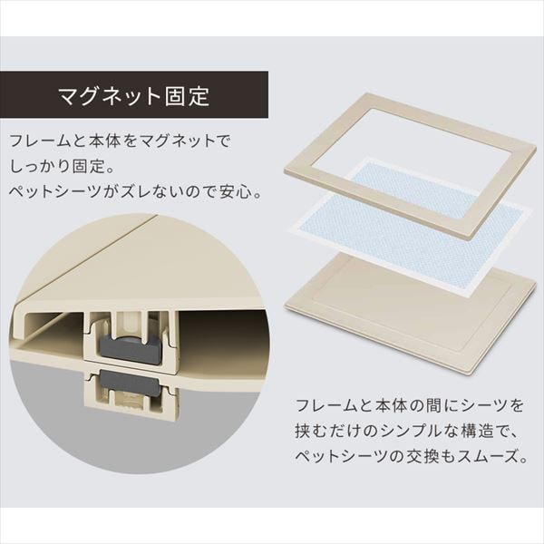 磁石でピタッとスクエアドッグトレー ワイド SQDT-616W ライトグレー