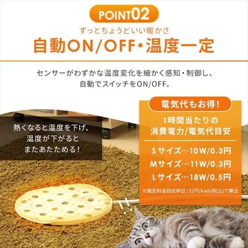 ペット用ホットカーペット PHK-S 丸型Sサイズ ペット用ヒーター_6