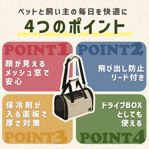 折りたたみファブリックキャリー Sサイズ POTC-410B ベージュ_5