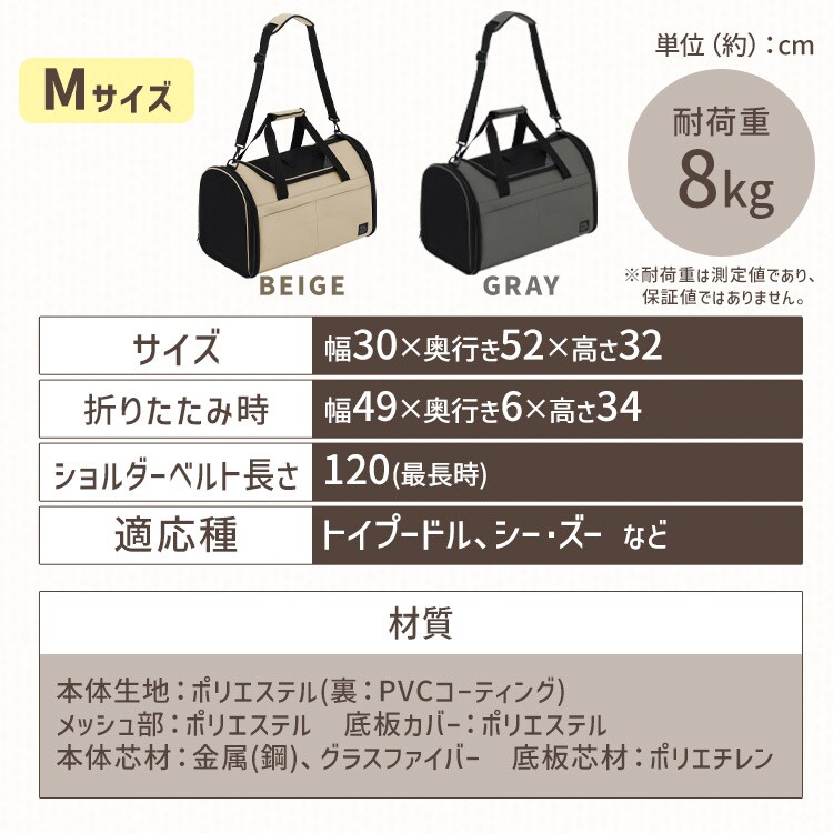 折りたたみファブリックキャリー Mサイズ POTC-500B グレー 113785