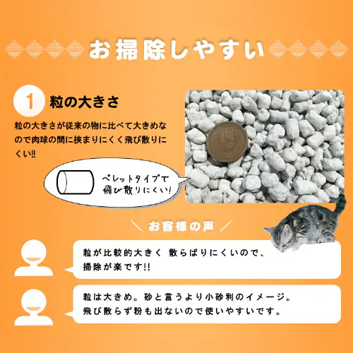 \おまけ1袋付き/【6袋セット】 紙の猫砂 7L トイレに流せる 燃やせる ペレットタイプ 猫砂 KMN-70N_4