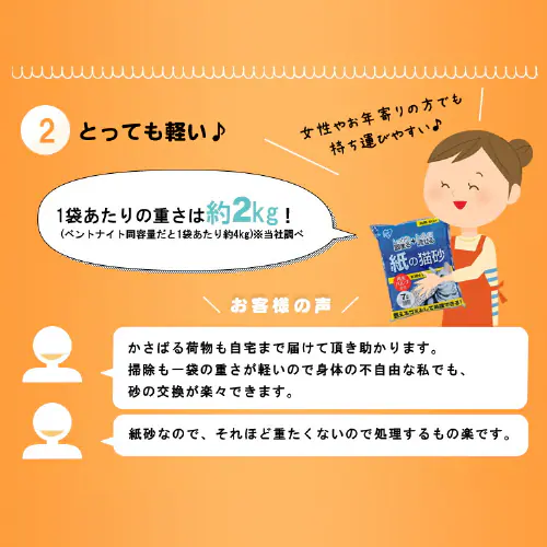 \おまけ1袋付き/【6袋セット】 紙の猫砂 7L トイレに流せる 燃やせる ペレットタイプ 猫砂 KMN-70N_5