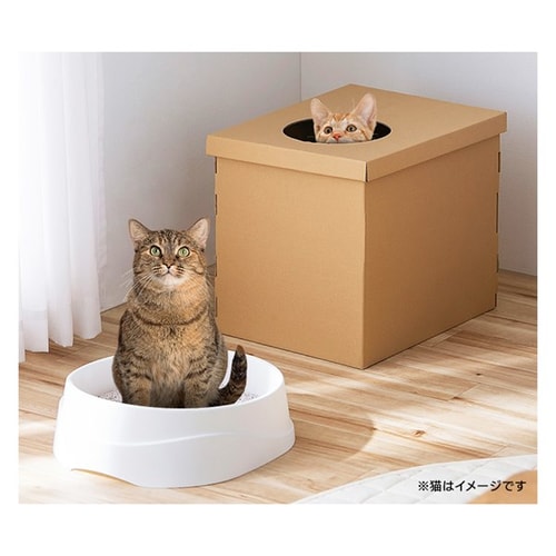 在庫限りイチオシ価格！＞上から猫トイレ 段ボール P534798│アイリス