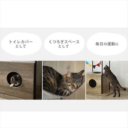 キャットウッディシェルフ ブラウン PUS-130 P537204 │アイリス