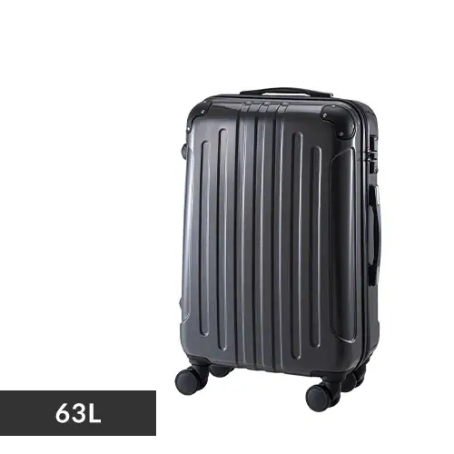 スーツケース Mサイズ 63L 4〜7泊 ダブルキャスター KD-SCK ツヤタイプ ガンメタル_0