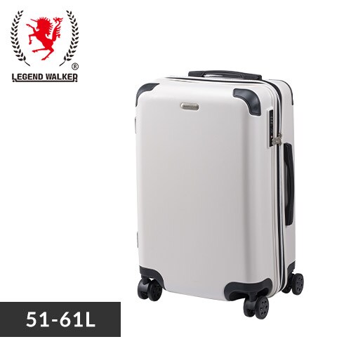 スーツケース レジェンドウォーカー Mサイズ 51〜61L 3〜5泊 ダブルキャスター 拡張機能付き 5515-57 ホワイト_0