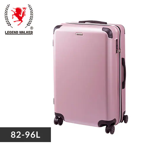 スーツケース Lサイズ 82L レジェンドウォーカー 拡張機能付き ダブルキャスター 5515-70 ピンク_0