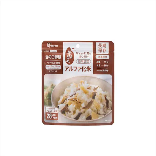 【訳あり】【最短賞味期限:2028年1月1日】アルファ化米 きのこ御飯 100g_0