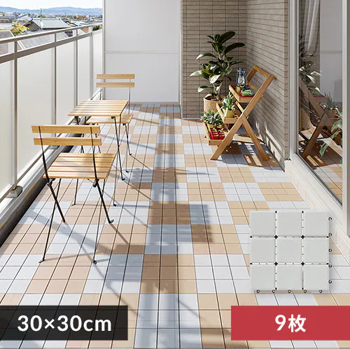【9個セット】セラミック調タイルデッキ CTD-300 グレー_0