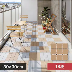 【18個セット】セラミック調タイルデッキ CTD-300 ブラウン