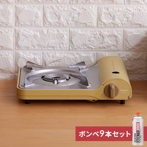 【16%OFF】【ガスボンベ付き(9本)】カセットコンロ スリム IGC-E1-YYE スモークイエロー 防災 アウトドア_0