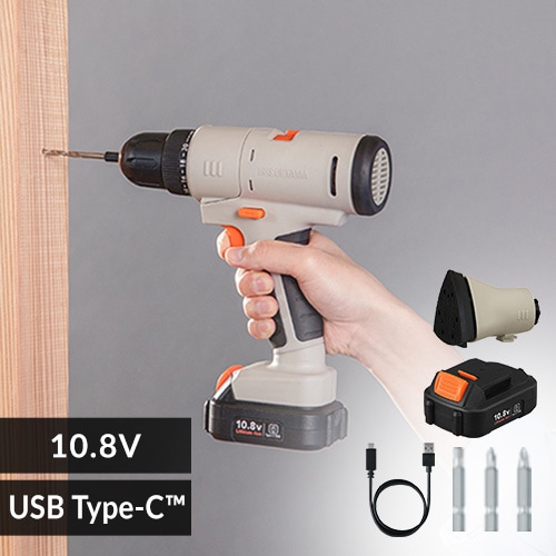 2点セット】マルチギア 充電式ドリルドライバーセット＋サンダーヘッド