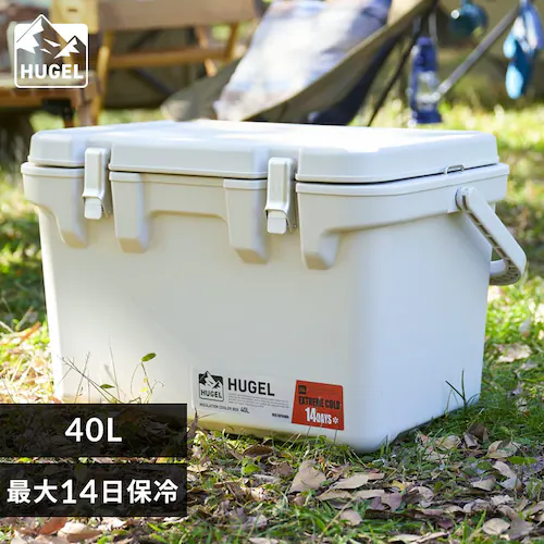 HUGEL 真空断熱クーラーボックス 40L VITC-40R ホワイトアッシュ_0