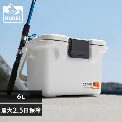 【最大10倍ポイント】HUGEL 真空断熱クーラーボックス 6L VITC-6 アッシュホワイト_0