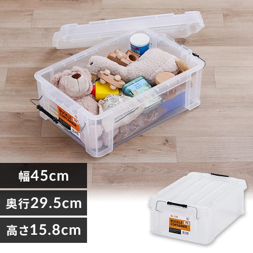 収納ボックス バックルコンテナ BL-13R クリア 299199 │アイリス