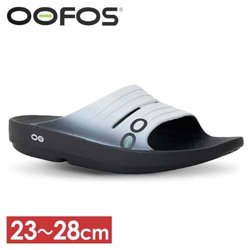 T_ Oofos OOF1600 Damen OOlala Slide Black/CloudWht sAi 23cm