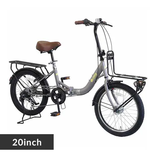 PELTECH LOGOS(ロゴス)20型折り畳み自転車 前後キャリア付き 大型砲弾オートライト付き LG-20FD-GRY マットグレイ【時間指定不可】【プラザセレクト】【代引き不可】_0