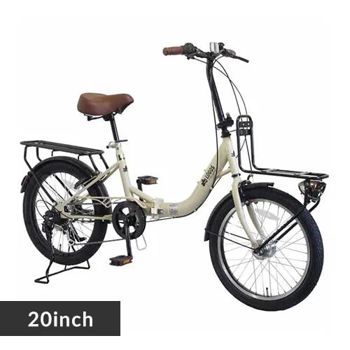 PELTECH LOGOS(ロゴス)20型折り畳み自転車 前後キャリア付き 大型砲弾オートライト付き LG-20FD-BE マットベージュ【時間指定不可】【プラザセレクト】【代引き不可】_0