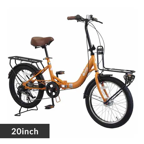 PELTECH LOGOS(ロゴス)20型折り畳み自転車 前後キャリア付き 大型砲弾オートライト付き LG-20FD-OR マットオレンジ【時間指定不可】【プラザセレクト】【代引き不可】_0