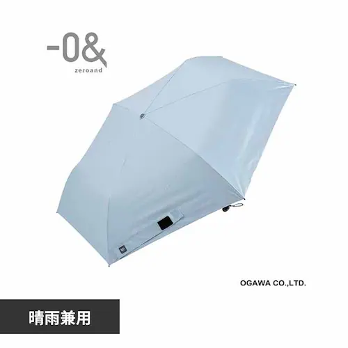 【20%OFF】傘 日傘 折りたたみ傘 晴雨兼用 軽量 55cm 6本骨 遮光率 UVカット率 100% はっ水加工 小川 -0& ゼロアンド 52366 レイクブルー_0