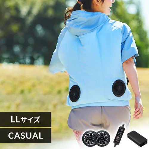 クールウェアCASUALセット 半袖 フード有り 全3サイズ 全2色_0