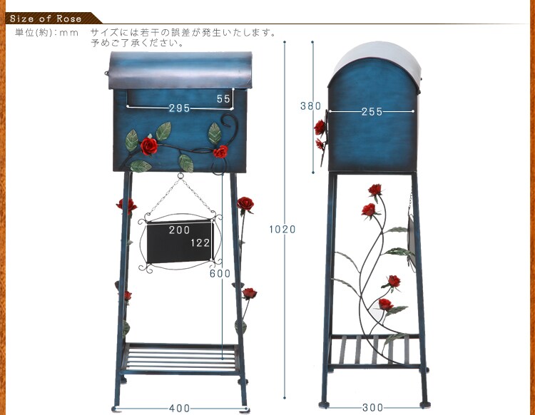 メールボックス ローズ 縦 96761 ブラウン 5