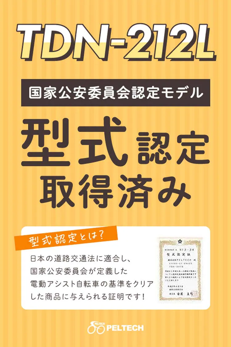 PELTECH ノーパンク 電動アシスト自転車 20型アルミ折り畳みフル装備 8Ah【簡易組立必要品】 TDN-212LN 【時間指定不可】【代引不可】【同梱不可】【プラザセレクト】
