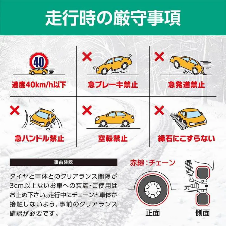 タイヤチェーンスノーソック布簡単装着非金属チェーンジャッキアップ不要雪道ソックスオートソック布製タイヤチェーンGRICSグリックスGranbeat 