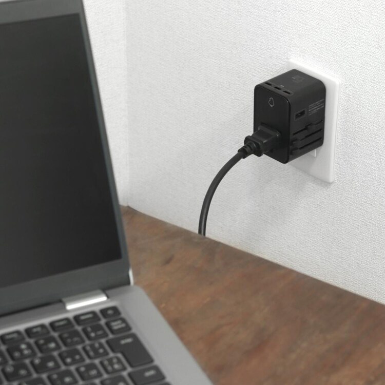 ドリテック トラベルアダプター 変換プラグ ブラック AD-101BK 【プラザセレクト】