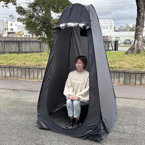 防災テントセット(折り畳みトイレ+折り畳みテント+凝固剤&処理袋12個セット)_1