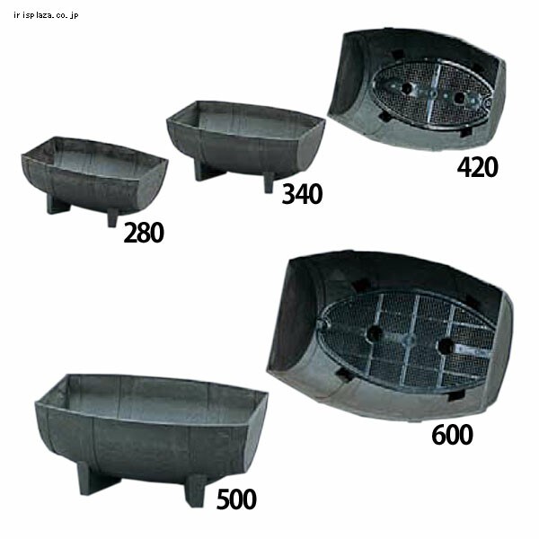 【クリックで詳細表示】木樽風プランター 280・340・420・500・600 ダークブラウン  リサイクル木粉40％入りのプラ製プランターです。スノコが付いており、通気性・排水性に優れています。木樽をモチーフにしたかわいいプランターです。サイズは5パターンをご用意しました。
