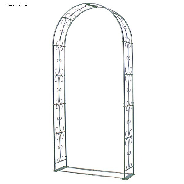 【クリックで詳細表示】メタルアーチ 210A ハンマートーン    庭の入口などに設置するスチール製のアーチです。つる性の植物を這わせることができます。付属品として地面に設置するためのペグがついています。