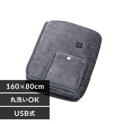 USB�d�C�ѕz 160�~80cm AEHB-FD1680A-H �O���[
